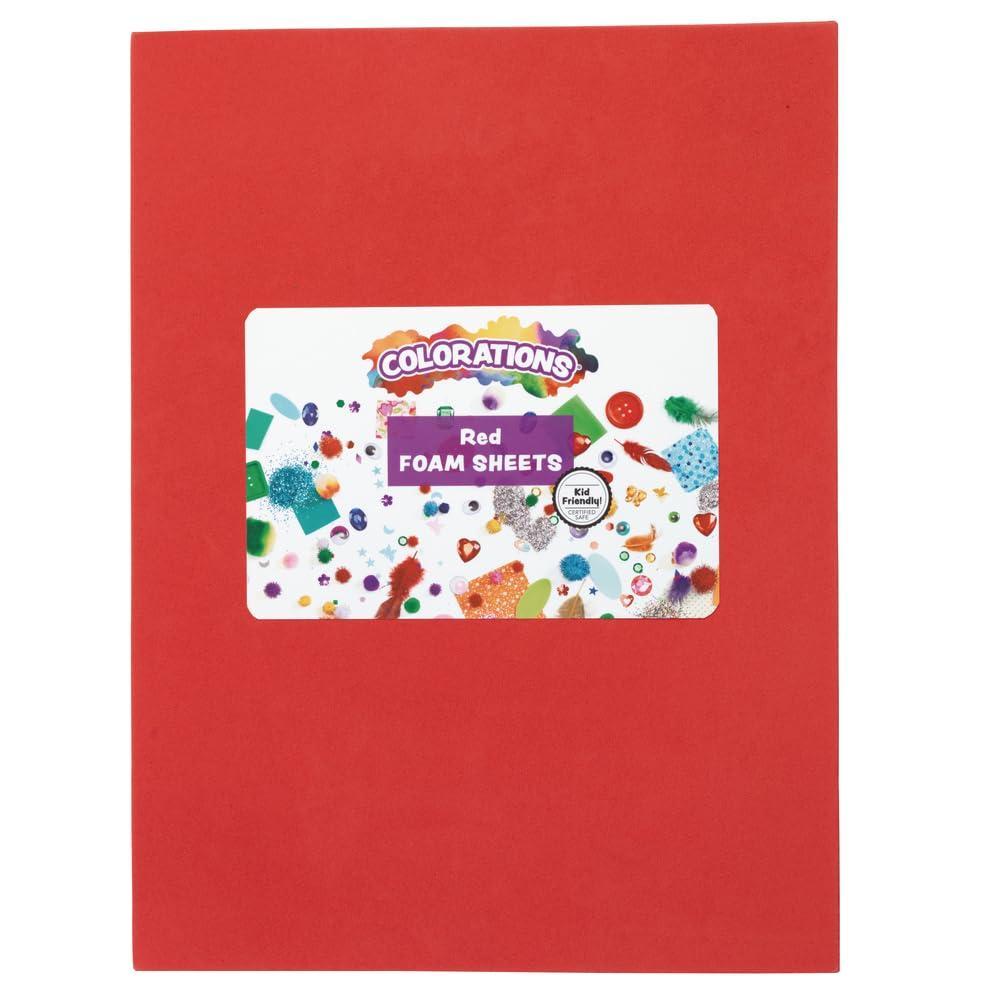 image:imageColorations Red Foam Sheets 10 Pack 9 x 12 Craft Foam Sheets Easy to Cut amp Bend Foam Sheets Bend Foam Sheets for Kids Crafts Collaging Foam Sheets