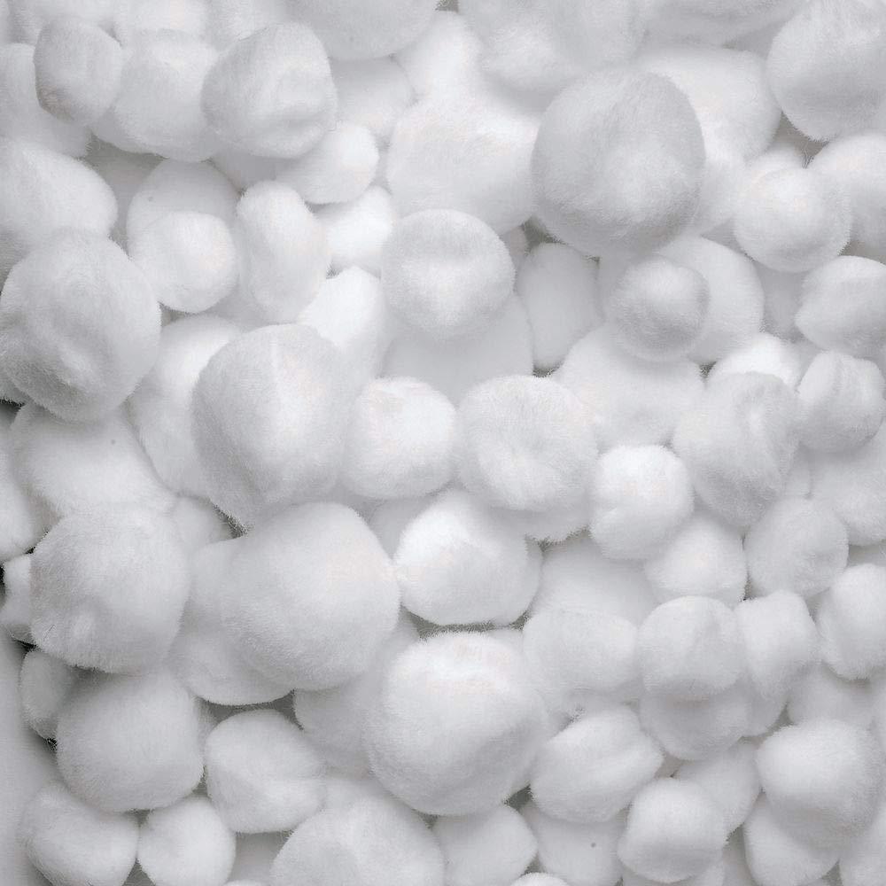 image:imageColorations White Super Fluffy Soft Acrylic Single Color Pom Poms Set of 100 3 Sizes Resealable Bag for Kids Arts amp Crafts DIY Crafts Hobby Supplies Creative Craft DIY Material Quality