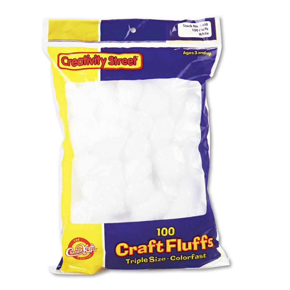 image:imageCreativity Street Craft Fluffs 100 Pack White CKC6400 1 in