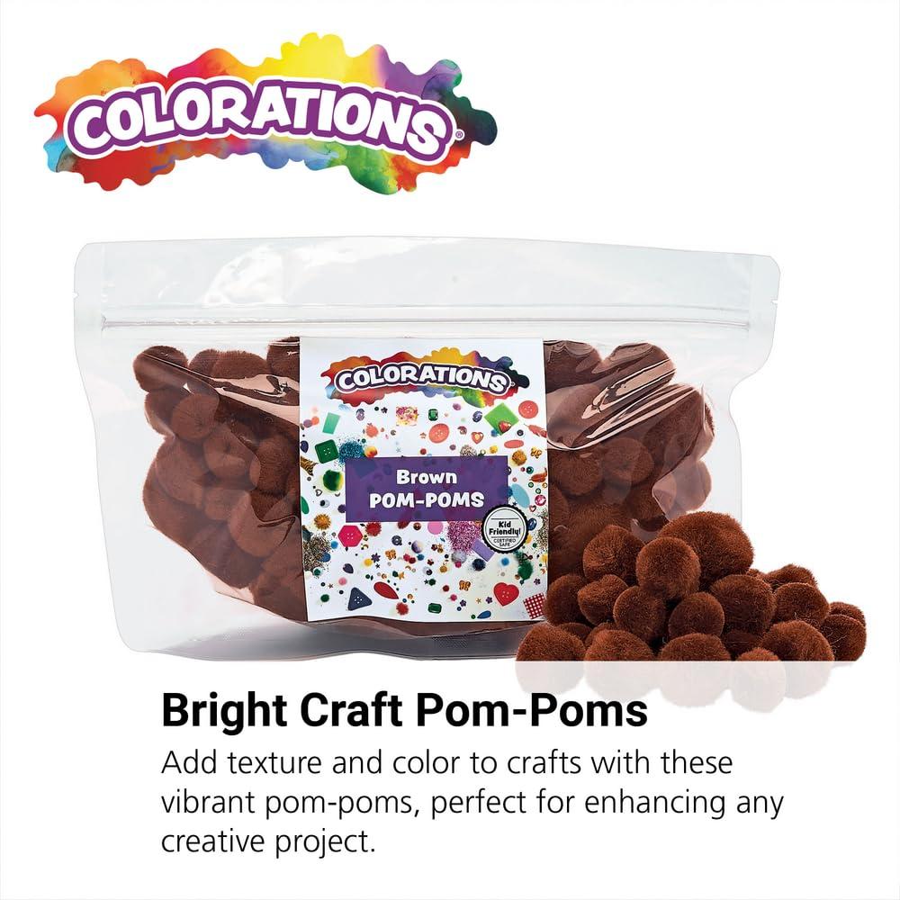 image:imageColorations Brown Super Fluffy Soft Acrylic Single Color Pom Poms Set of 100 3 Sizes Resealable Bag for Kids Arts amp Crafts DIY Crafts Hobby Supplies Creative Craft DIY Material Quality