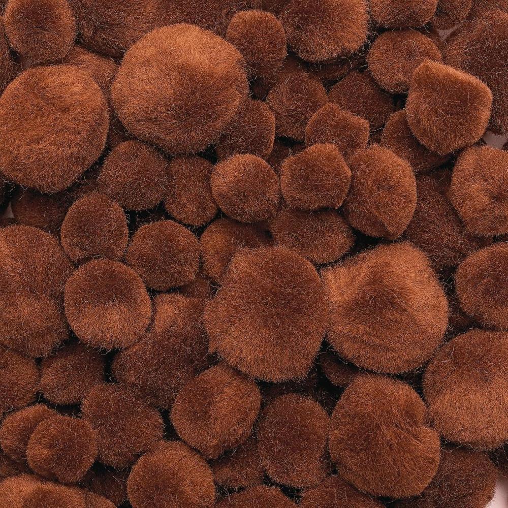 image:imageColorations Brown Super Fluffy Soft Acrylic Single Color Pom Poms Set of 100 3 Sizes Resealable Bag for Kids Arts amp Crafts DIY Crafts Hobby Supplies Creative Craft DIY Material Quality