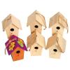 Colorations® Wooden Birdhouses, Set of 6 Craft for Kids, Decorate Your Own Craft for Kids, Unfinished Wood, Ready to Paint or Decorate with Unique Designs, Personalize each Craft, Craft for Children