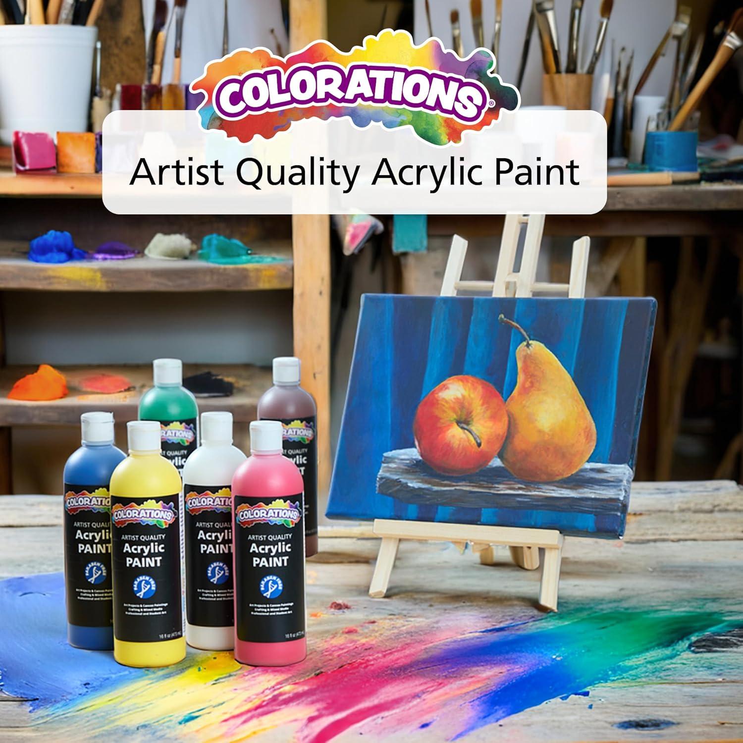 image:imageColorations Artist Quality Acrylic 18 Color Paint Set 16 oz 473ml Made in United States ParabenFree NonToxic Acrylic Paint for Adults and KidsBrown