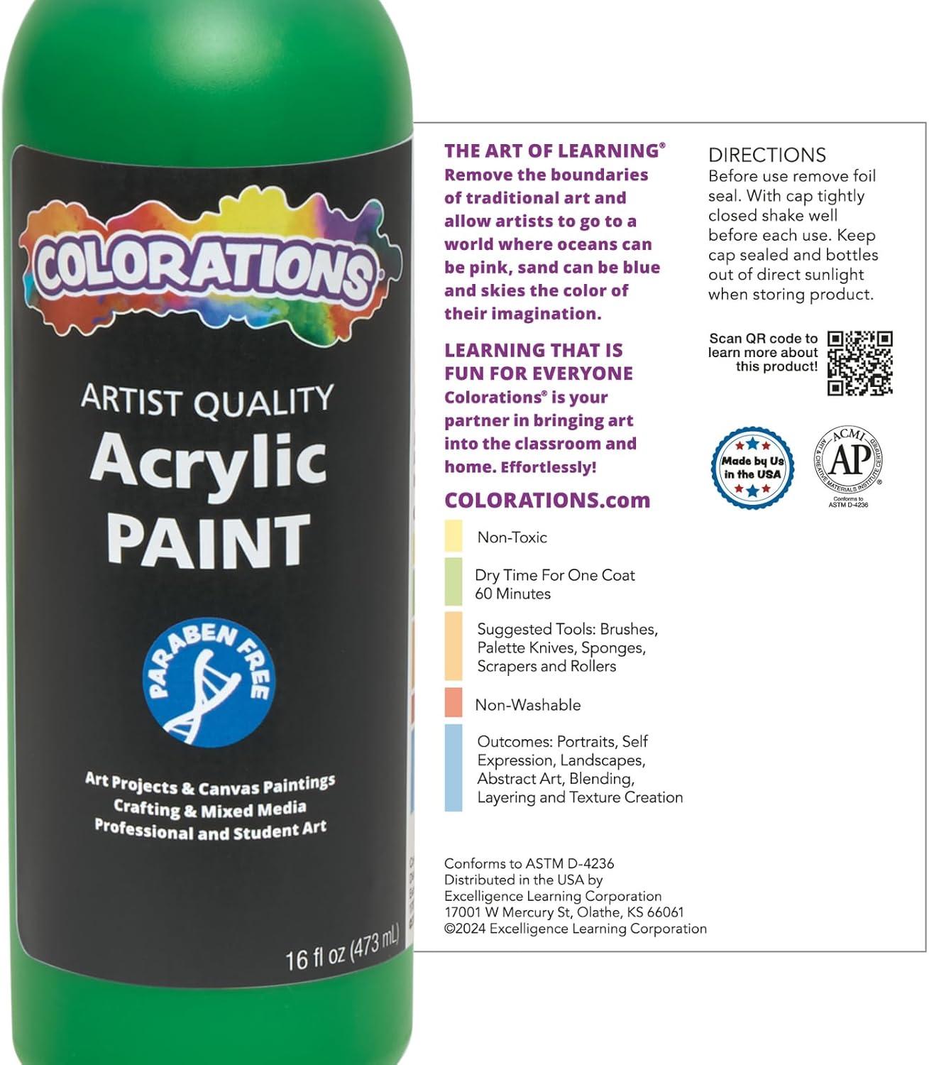 image:imageColorations Artist Quality Acrylic 18 Color Paint Set 16 oz 473ml Made in United States ParabenFree NonToxic Acrylic Paint for Adults and Kidsblue