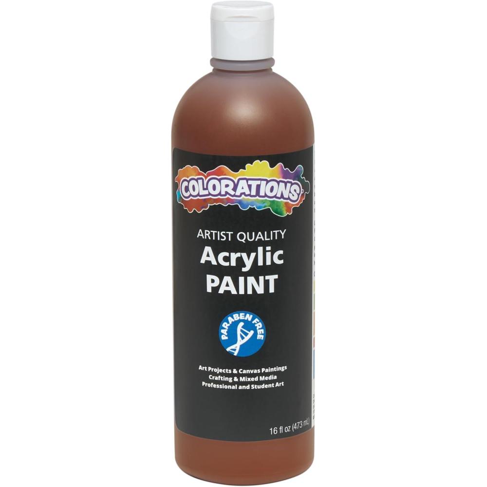 image:imageColorations Artist Quality Acrylic 18 Color Paint Set 16 oz 473ml Made in United States ParabenFree NonToxic Acrylic Paint for Adults and KidsBrown