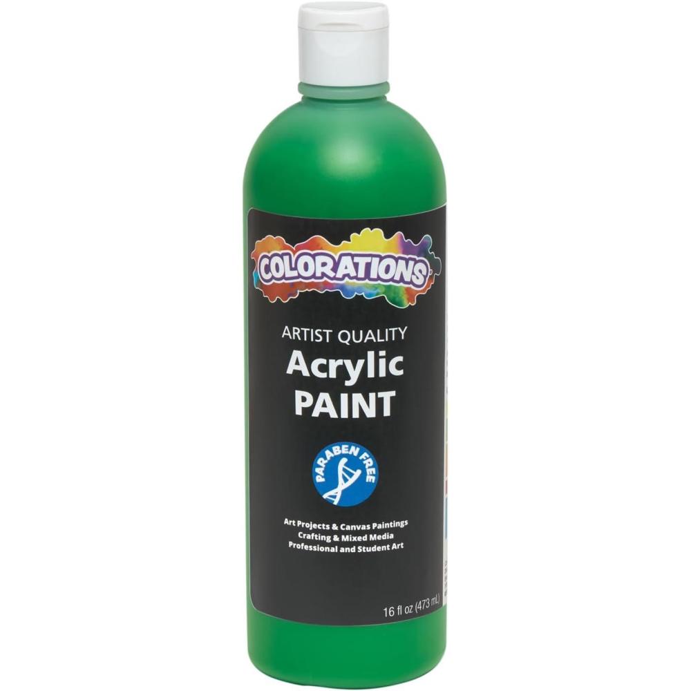 image:imageColorations Artist Quality Acrylic 18 Color Paint Set 16 oz 473ml Made in United States ParabenFree NonToxic Acrylic Paint for Adults and KidsGreen
