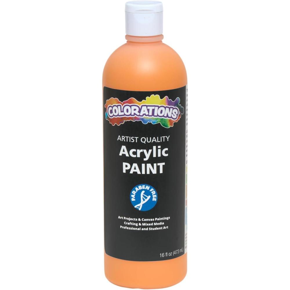 image:imageColorations Artist Quality Acrylic 18 Color Paint Set 16 oz 473ml Made in United States ParabenFree NonToxic Acrylic Paint for Adults and KidsOrange Yellow