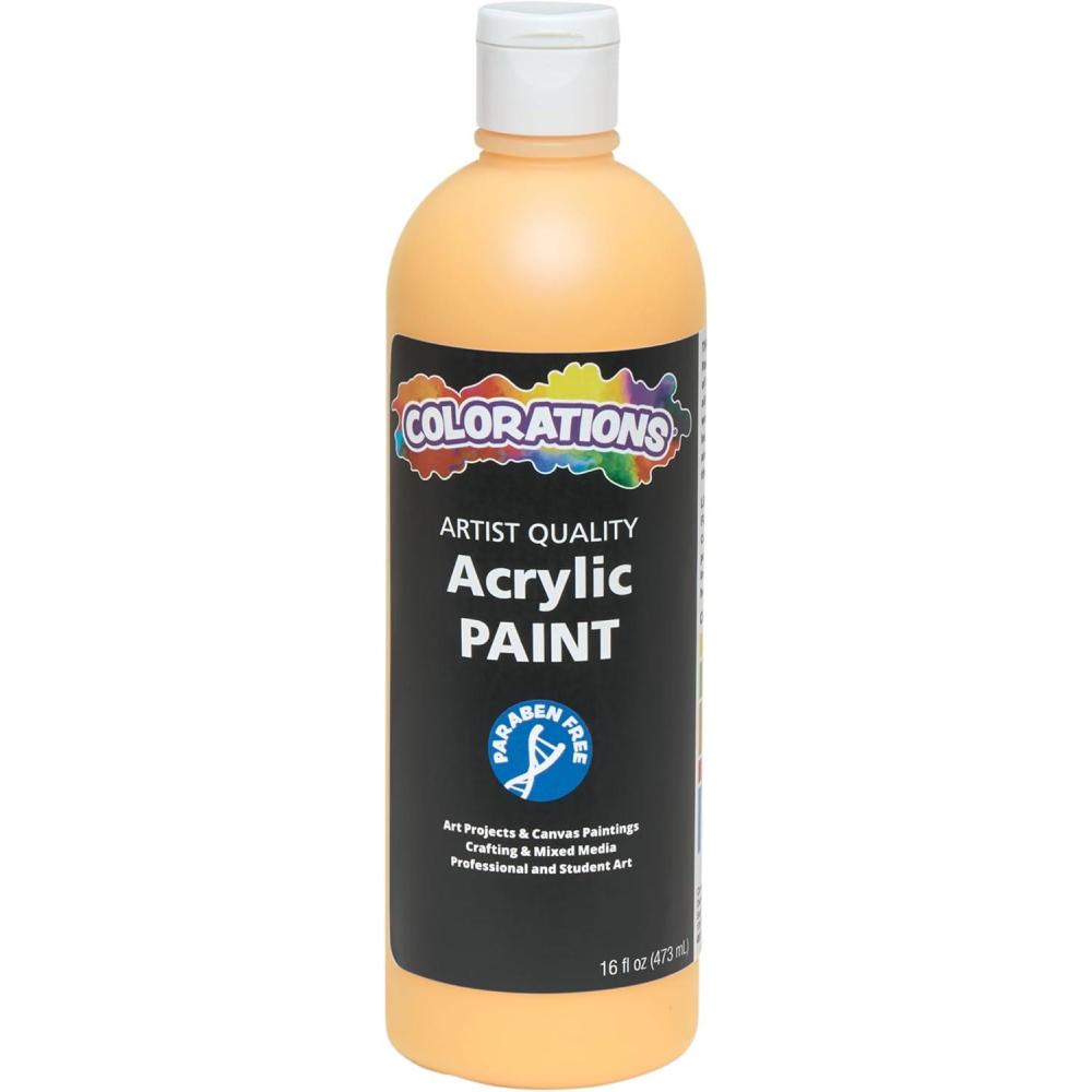 image:imageColorations Artist Quality Acrylic 18 Color Paint Set 16 oz 473ml Made in United States ParabenFree NonToxic Acrylic Paint for Adults and KidsPale Orange