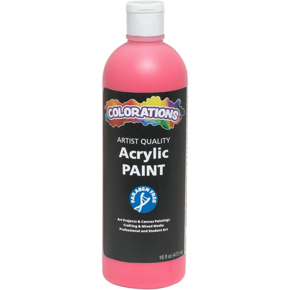 image:imageColorations Artist Quality Acrylic 18 Color Paint Set 16 oz 473ml Made in United States ParabenFree NonToxic Acrylic Paint for Adults and KidsPink