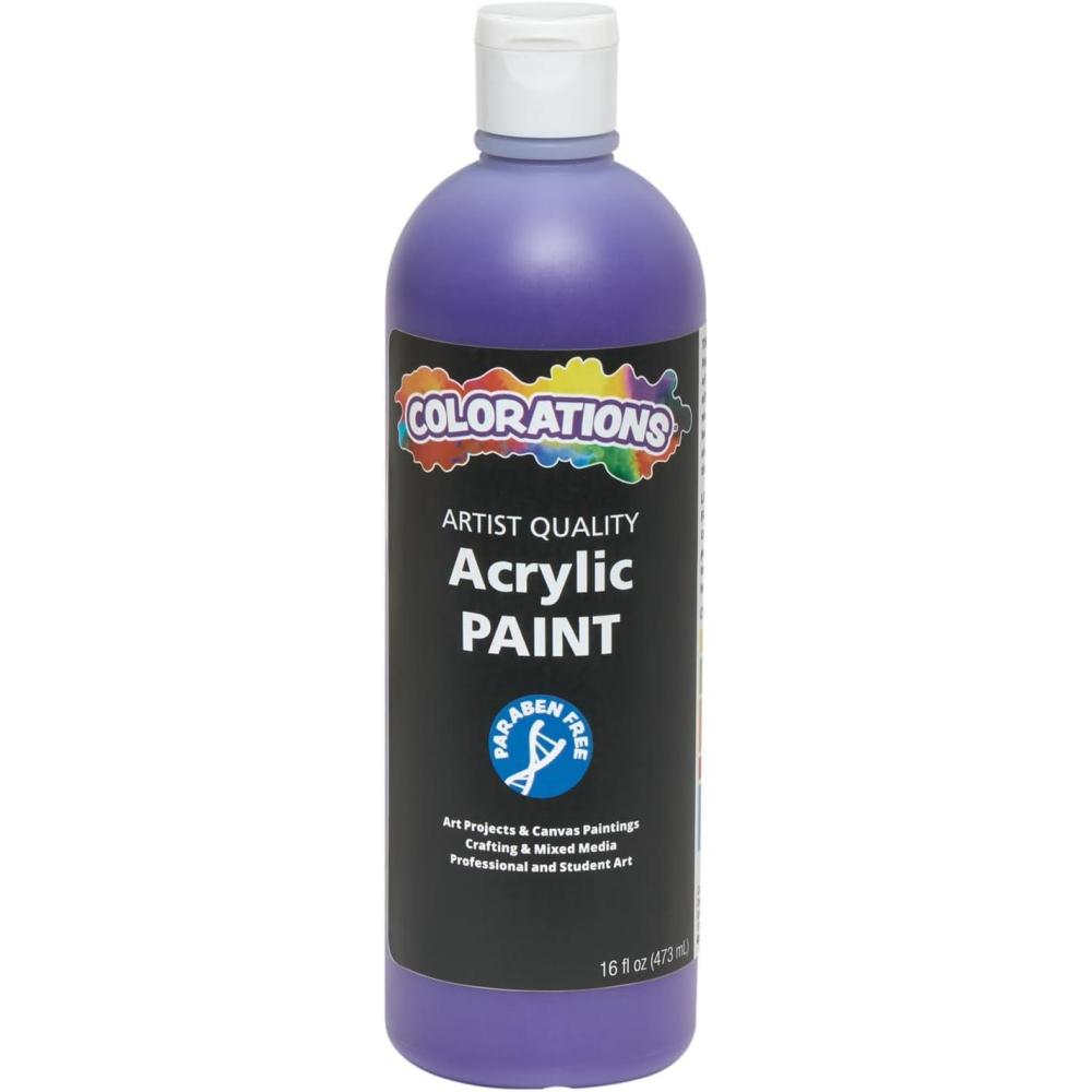 image:imageColorations Artist Quality Acrylic 18 Color Paint Set 16 oz 473ml Made in United States ParabenFree NonToxic Acrylic Paint for Adults and KidsViolet