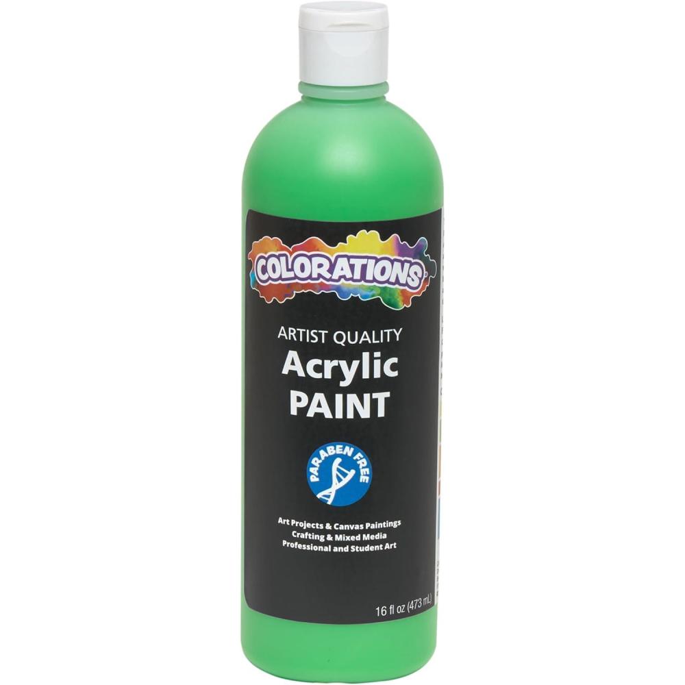 image:imageColorations Artist Quality Acrylic 18 Color Paint Set 16 oz 473ml Made in United States ParabenFree NonToxic Acrylic Paint for Adults and KidsVivid Green