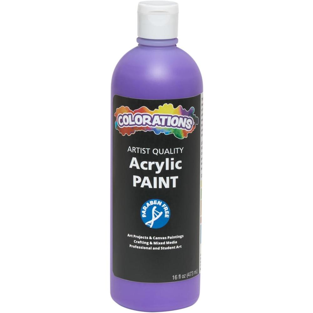 image:imageColorations Artist Quality Acrylic 18 Color Paint Set 16 oz 473ml Made in United States ParabenFree NonToxic Acrylic Paint for Adults and Kidspurple