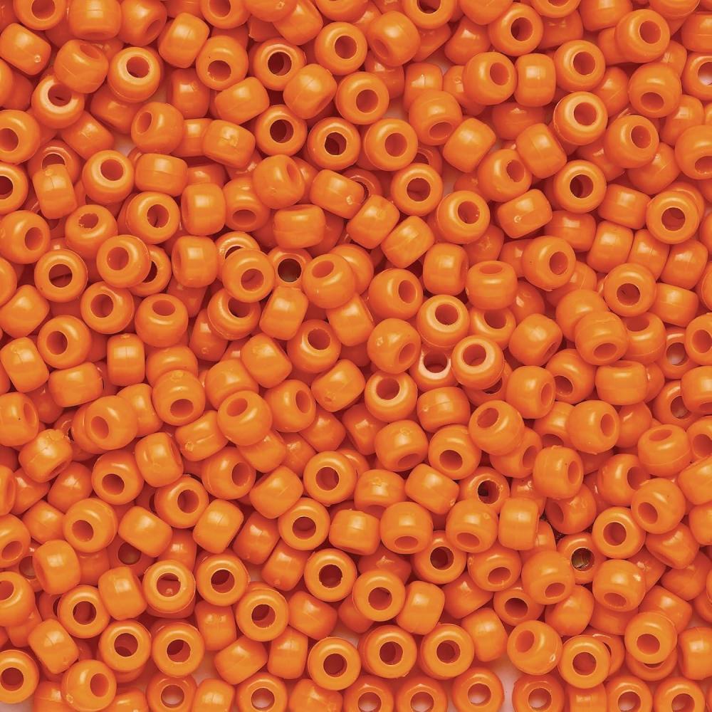 image:imageColorations Orange Pony Beads 12 lb Approx 800 Pcs in Resealable StandUp Storage Accent Beads Hair Accessory Slime Stringing Learn Teachers Kids Creative Arts amp Crafts Item SPONYOR