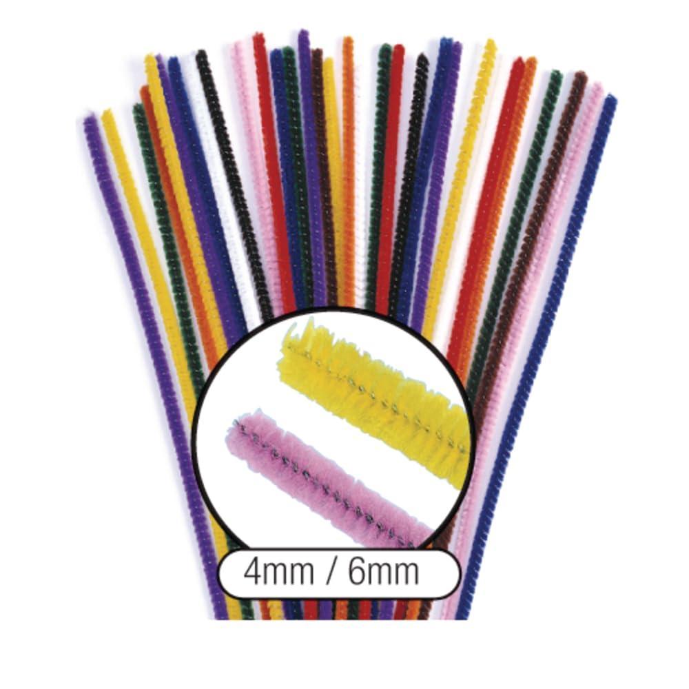 image:imageColorations Thick Pipe Cleaners Pack of 100 6mm Soft Pipe Cleaners in an Assortment of Colors Versatile and Easy to Use for DIY Crafts Ideal for Classroom and Home Learning