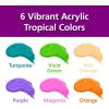 Colorations Artist Quality Acrylic 18 Color Paint Set. 16 oz (473ml) – Made in United States, Paraben-Free, Non-Toxic, Acrylic Paint for Adults and Kids(Tropical  Set of 6)