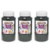 Colorations Extra-Safe Plastic Black Glitter, 3 lbs, Each Jar 1 lb, 3 Easy Dispensing Shaker Jars, Great for Arts & Crafts, Decorating, Slime, Holiday Party, Weddings, Scrapbooking, Non Toxic Glitter