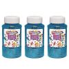 Colorations Extra-Safe Plastic Turquoise Glitter, 3 lbs, Each Jar 1 lb, 3 Easy Dispensing Shaker Jars, Great for Arts & Crafts, Decorating, Slime, Holiday Party, Weddings, Non Toxic