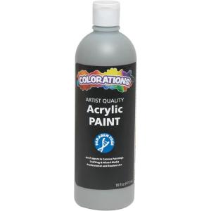 Colorations Artist Quality Acrylic 18 Color Paint Set. 16 oz (473ml) – Made in United States, Paraben-Free, Non-Toxic, Acrylic Paint for Adults and Kids(Grey)