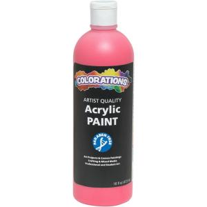 Colorations Artist Quality Acrylic 18 Color Paint Set. 16 oz (473ml) – Made in United States, Paraben-Free, Non-Toxic, Acrylic Paint for Adults and Kids(Pink)
