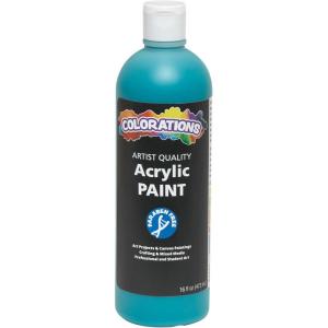 Colorations Artist Quality Acrylic 18 Color Paint Set. 16 oz (473ml) – Made in United States, Paraben-Free, Non-Toxic, Acrylic Paint for Adults and Kids(Turquoise)