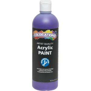 Colorations Artist Quality Acrylic 18 Color Paint Set. 16 oz (473ml) – Made in United States, Paraben-Free, Non-Toxic, Acrylic Paint for Adults and Kids(Violet)