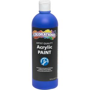 Colorations Artist Quality Acrylic 18 Color Paint Set. 16 oz (473ml) – Made in United States, Paraben-Free, Non-Toxic, Acrylic Paint for Adults and Kids(blue)