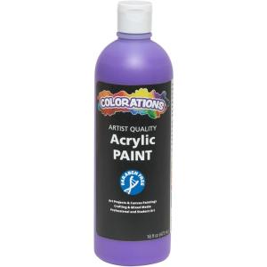 Colorations Artist Quality Acrylic 18 Color Paint Set. 16 oz (473ml) – Made in United States, Paraben-Free, Non-Toxic, Acrylic Paint for Adults and Kids(purple)