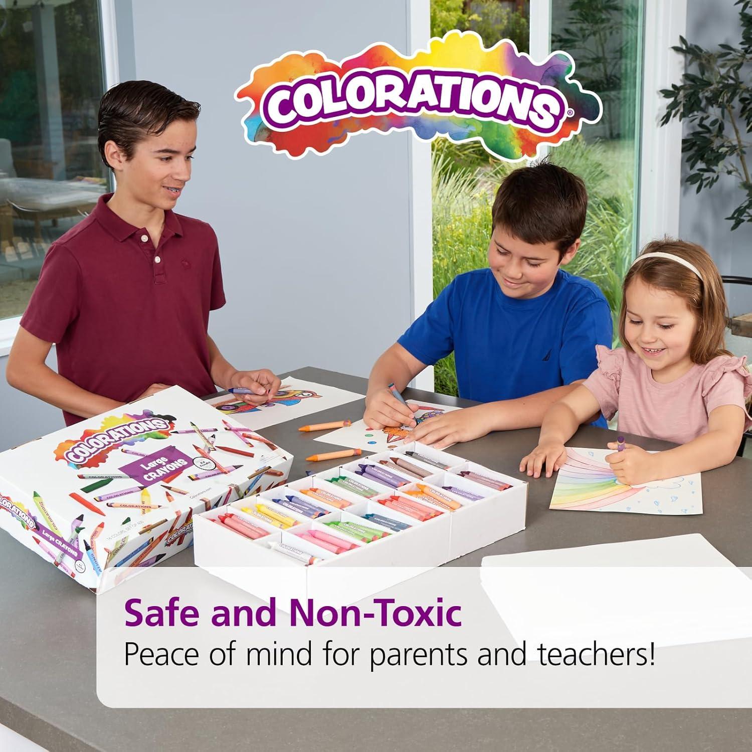 image:imageColorations Large Triangular Crayon Classroom Pack 16 Colors 20 of Each Set of 200 Shape is Easier to Hold amp Grip Glide Easily Kids School Supplies400 Count Pack of 1
