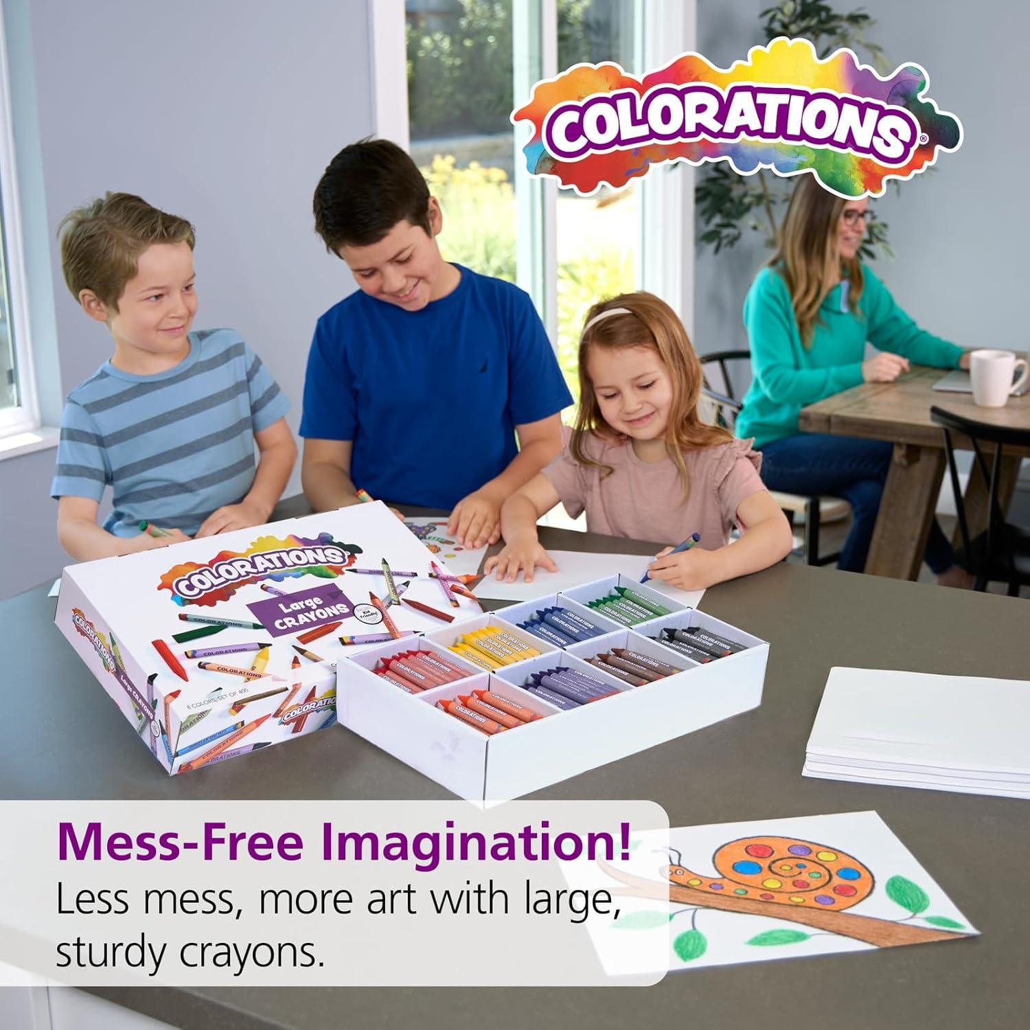 image:imageColorations Large Triangular Crayon Classroom Pack 16 Colors 20 of Each Set of 200 Shape is Easier to Hold amp Grip Glide Easily Kids School Supplies400 Count Pack of 1