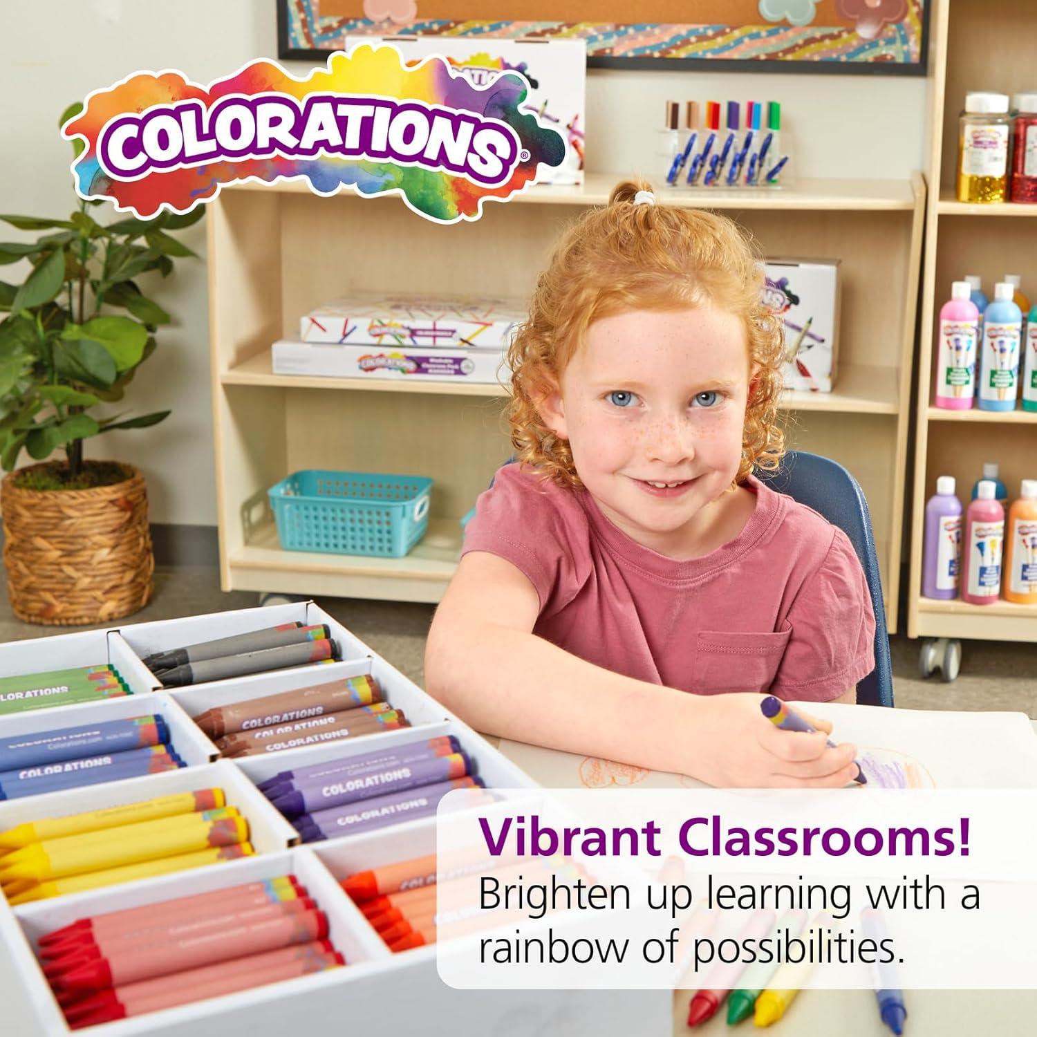image:imageColorations Large Triangular Crayon Classroom Pack 16 Colors 20 of Each Set of 200 Shape is Easier to Hold amp Grip Glide Easily Kids School Supplies400 Count Pack of 1