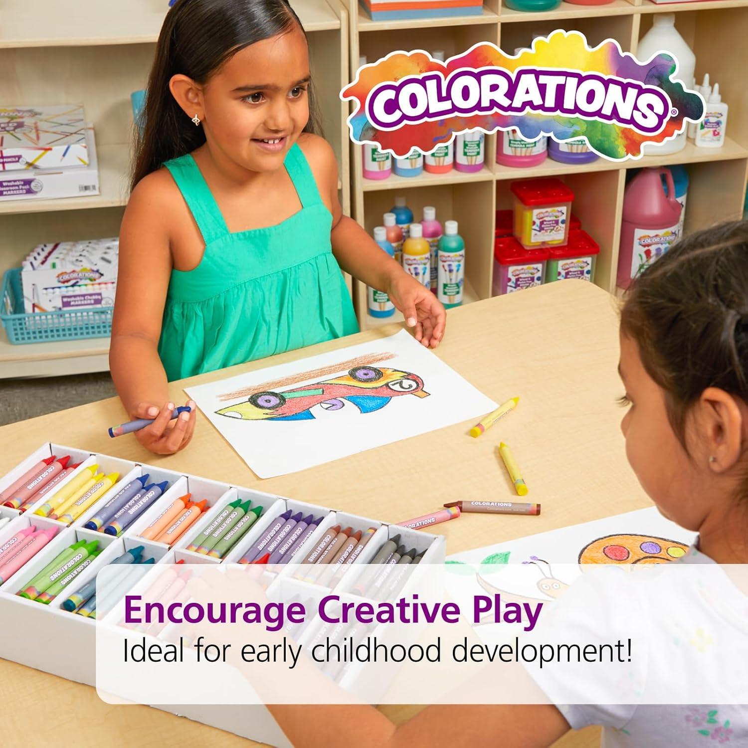 image:imageColorations Large Triangular Crayon Classroom Pack 16 Colors 20 of Each Set of 200 Shape is Easier to Hold amp Grip Glide Easily Kids School Supplies400 Count Pack of 1