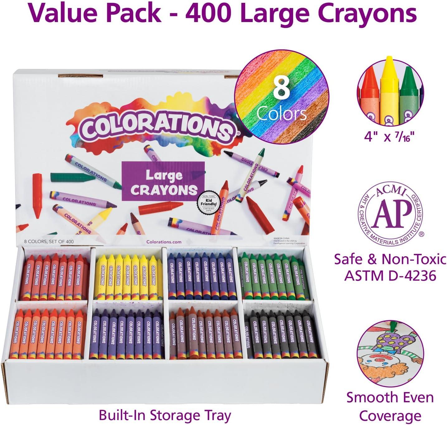 image:imageColorations Large Triangular Crayon Classroom Pack 16 Colors 20 of Each Set of 200 Shape is Easier to Hold amp Grip Glide Easily Kids School Supplies400 Count Pack of 1
