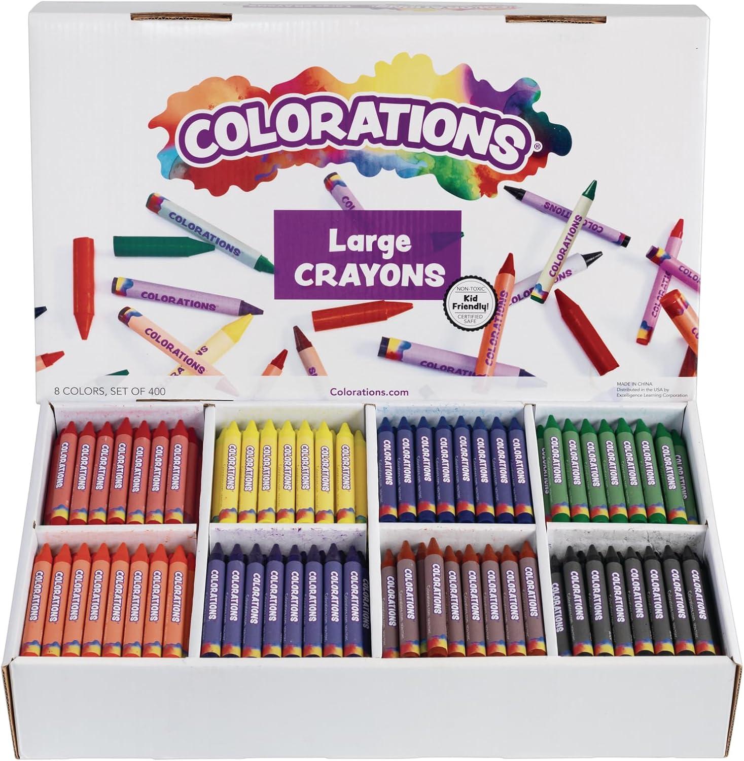 image:imageColorations Large Triangular Crayon Classroom Pack 16 Colors 20 of Each Set of 200 Shape is Easier to Hold amp Grip Glide Easily Kids School Supplies400 Count Pack of 1