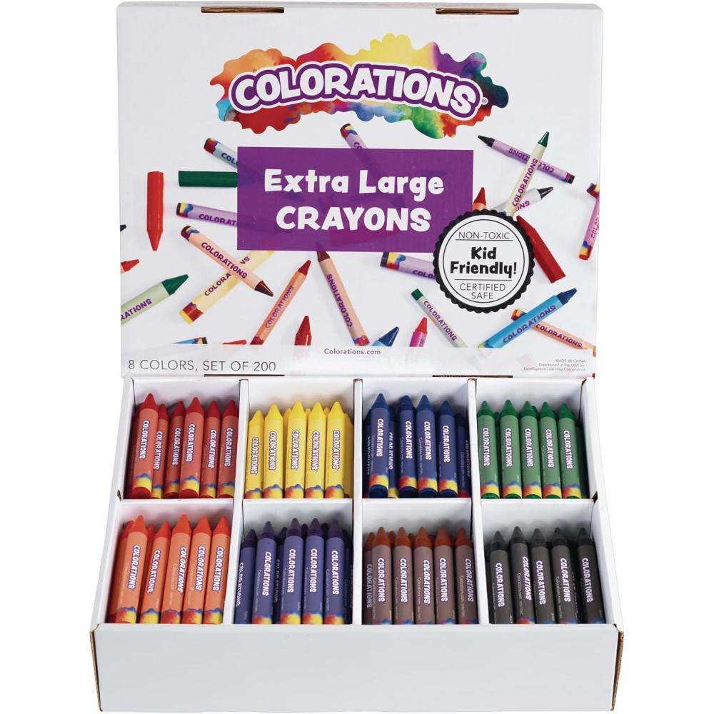 image:imageColorations Large Triangular Crayon Classroom Pack 16 Colors 20 of Each Set of 200 Shape is Easier to Hold amp Grip Glide Easily Kids School Supplies200 Count Pack of 1