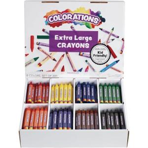 Colorations Large Triangular Crayon Classroom Pack, 16 Colors, 20 of Each, Set of 200, Shape is Easier to Hold & Grip, Glide Easily, Kids School Supplies(200 Count (Pack of 1))