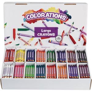 Colorations Large Triangular Crayon Classroom Pack, 16 Colors, 20 of Each, Set of 200, Shape is Easier to Hold & Grip, Glide Easily, Kids School Supplies(400 Count (Pack of 1))