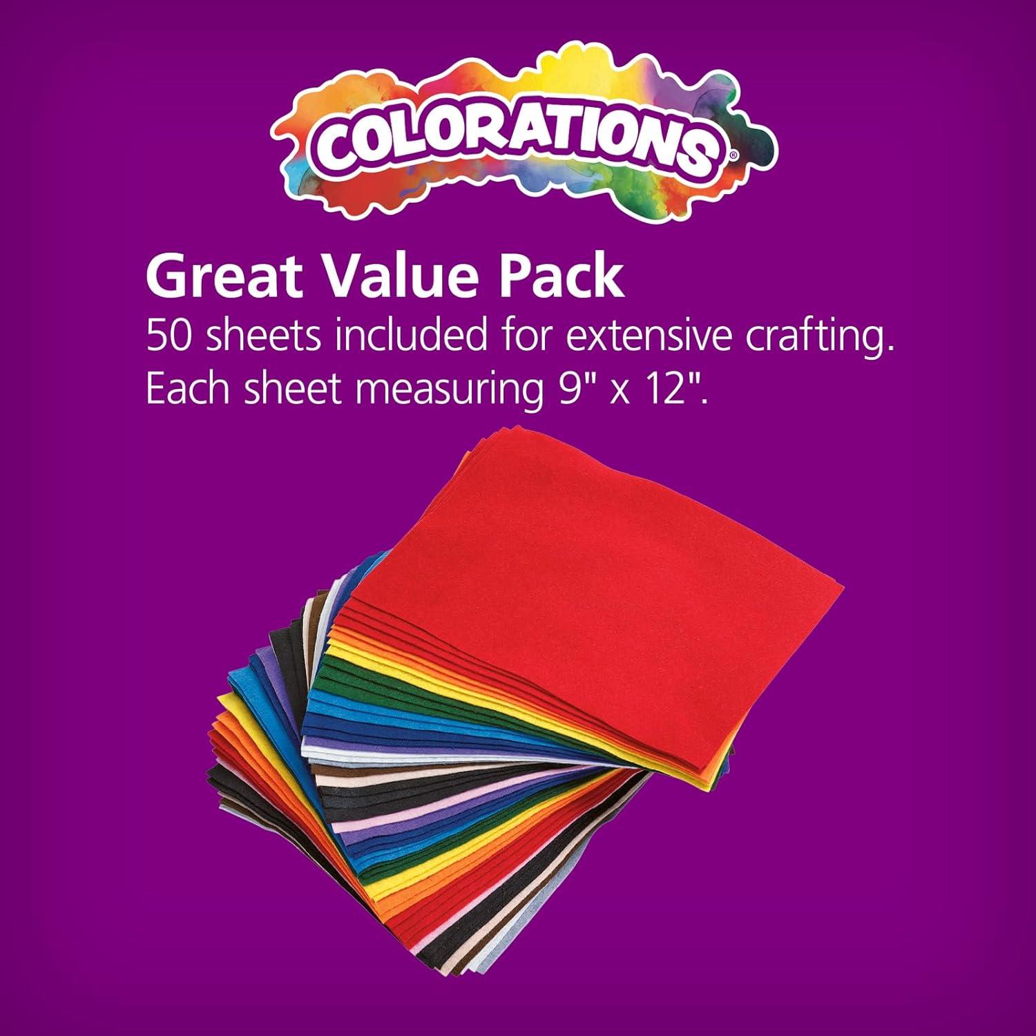 image:imageColorations 100 Polyester Felt Sheets 9 inches x 12 inches 13 colors 1mm Thick 50 Sheet Pack for Sewing and DIY Arts amp Crafts Projects BlueGrayGreenOrangePurpleWhite