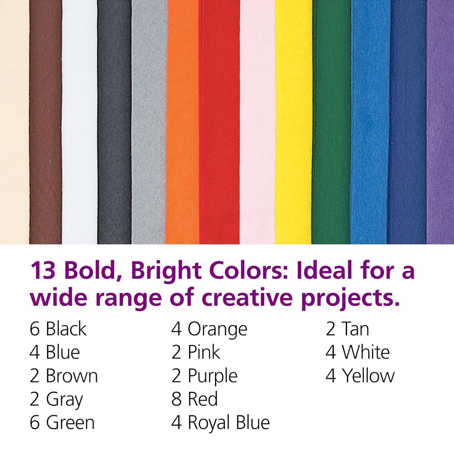 image:imageColorations 100 Polyester Felt Sheets 9 inches x 12 inches 13 colors 1mm Thick 50 Sheet Pack for Sewing and DIY Arts amp Crafts Projects BlueGrayGreenOrangePurpleWhite