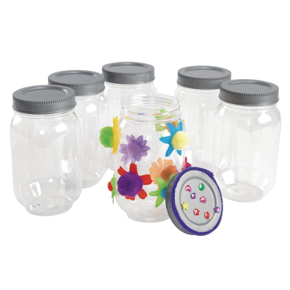 image:imageColorations AllPlastic Mason Jar Set of 6 Item SAFEMJAR