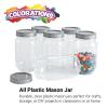 Colorations All-Plastic Mason Jar Set of 6 (Item # SAFEMJAR)