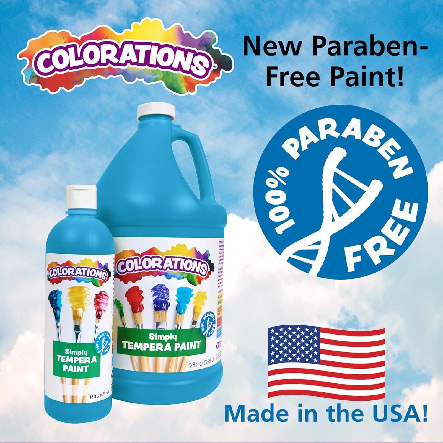 image:imageColorations ParabenFree Tempera Paint for Kids Light Green 16 Ounce Bottle NonToxic and Made in The USAAssorted 6 Tropical Colors