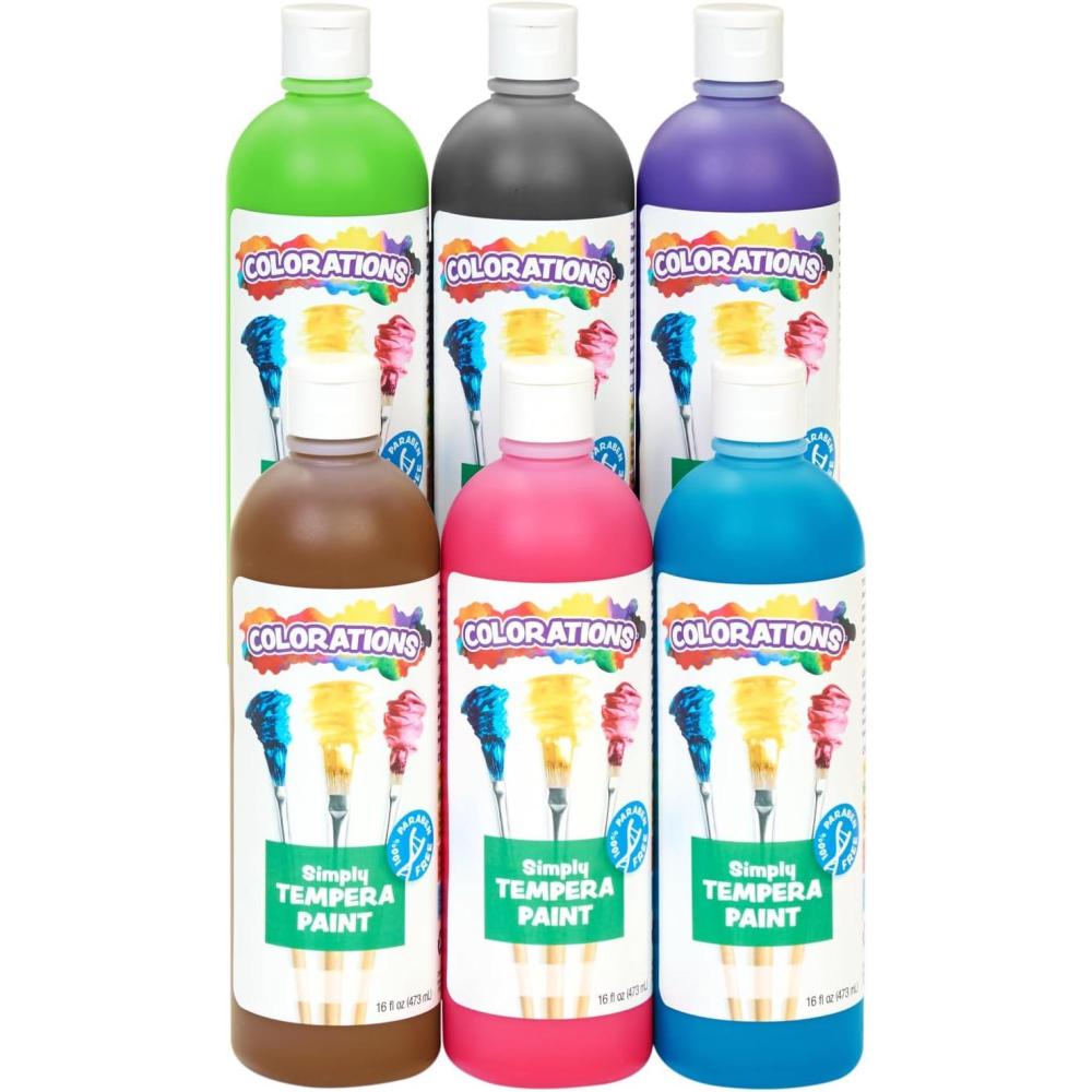 image:imageColorations ParabenFree Tempera Paint for Kids Light Green 16 Ounce Bottle NonToxic and Made in The USAAssorted 6 Tropical Colors