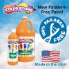 Colorations Paraben-Free Tempera Paint for Kids – Light Green, 16 Ounce Bottle, Non-Toxic and Made in The USA(Orange)