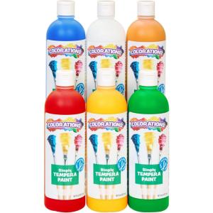 Colorations Paraben-Free Tempera Paint for Kids – Light Green, 16 Ounce Bottle, Non-Toxic and Made in The USA(Assorted  6 Primary Colors)