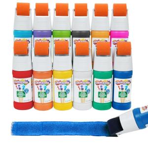 Colorations Simply Washable Tempera Roller Set, 12 Colors