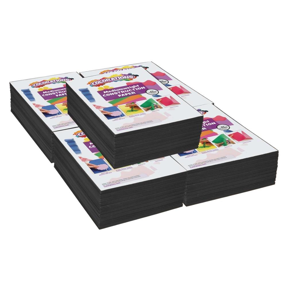 image:imageColorations 9 x 12 Mediumweight Construction Paper Pack 2500 Sheets White 78 GSMBlack