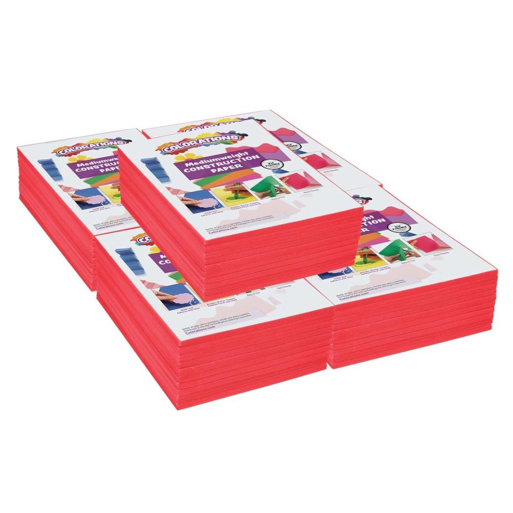 image:imageColorations 9 x 12 Mediumweight Construction Paper Pack 2500 Sheets White 78 GSMHoliday Red
