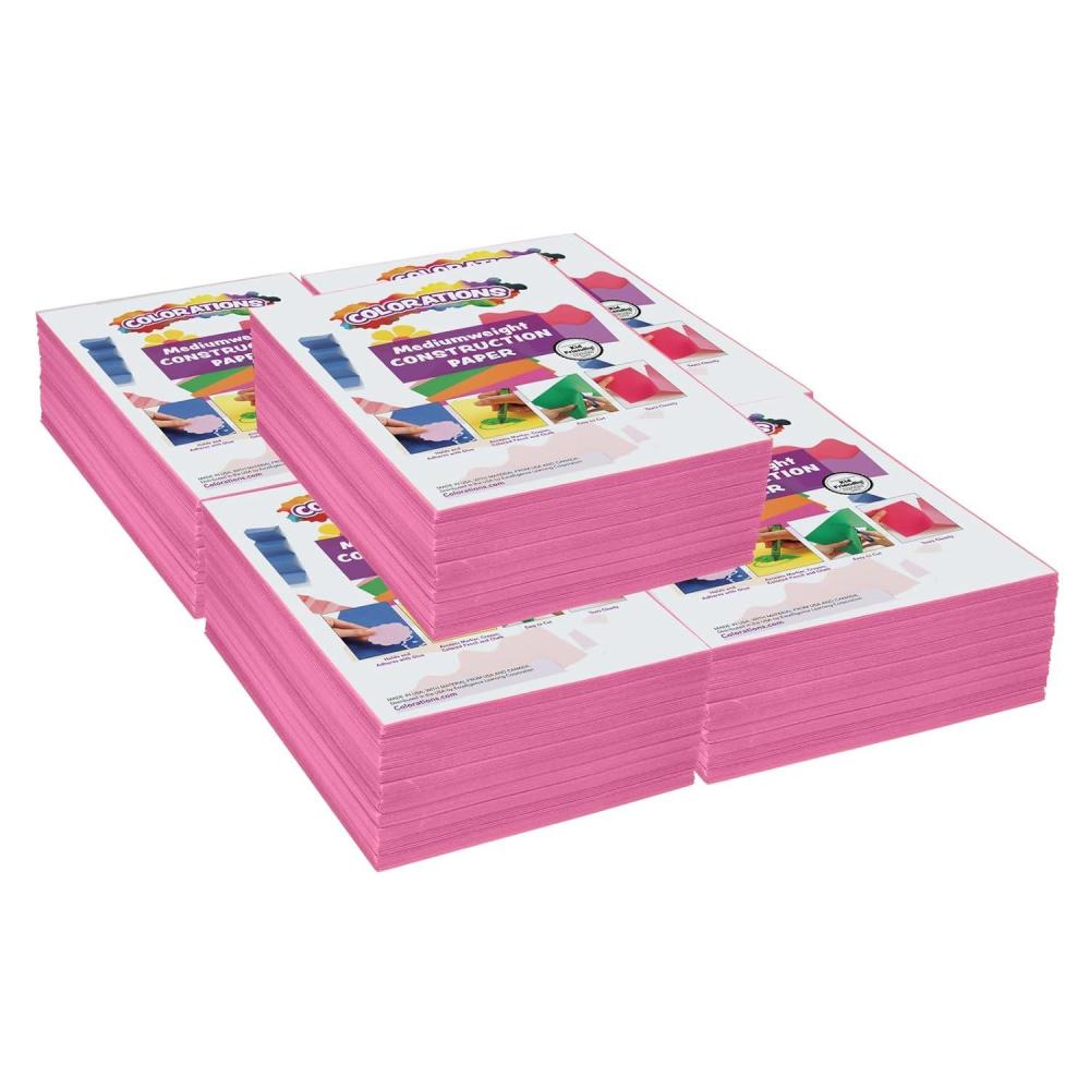 image:imageColorations 9 x 12 Mediumweight Construction Paper Pack 2500 Sheets White 78 GSMHot Pink