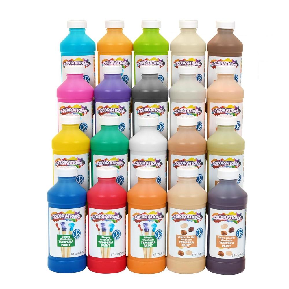 image:imageColorations ParabenFree Washable Tempera Paint for Kids 8 Ounce Bottles Set of 20 Colors NonToxic and Made in the USA