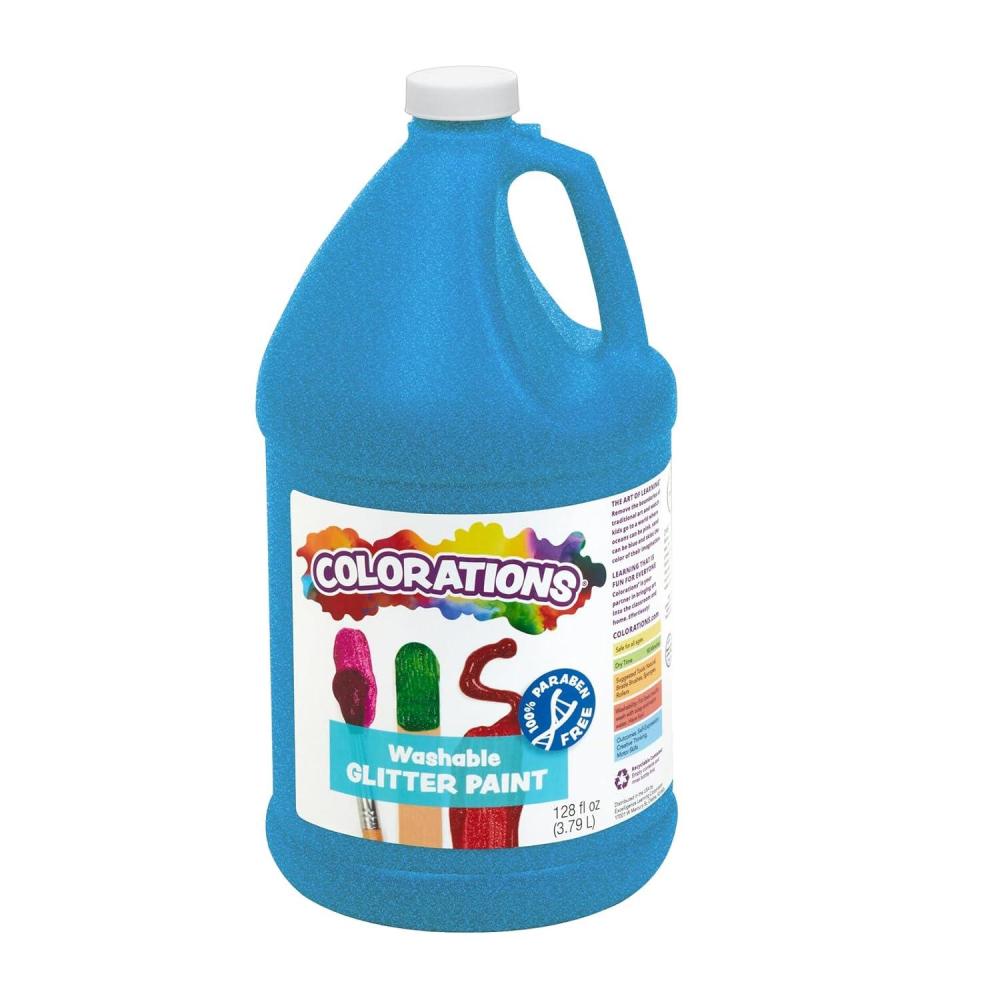 image:imageColorations Washable Glitter Paint Turquoise Non Toxic Vibrant Bold Kids Paint Craft Hobby Fun Art Supplies 1 Gallon GPGTU